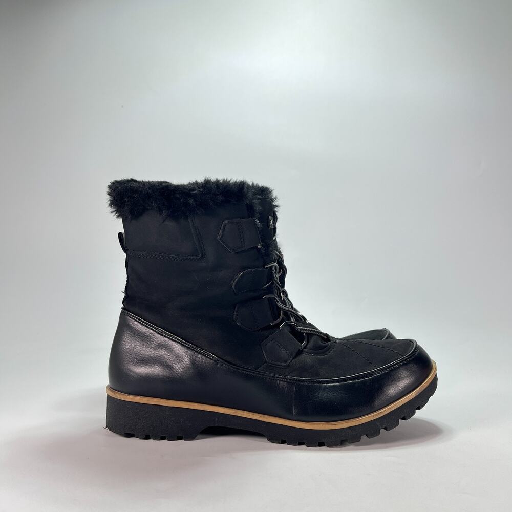 JBU by Jambu Brunswick Black Leather Winter Boots JB19BRU01 Women's Size 9.5M
